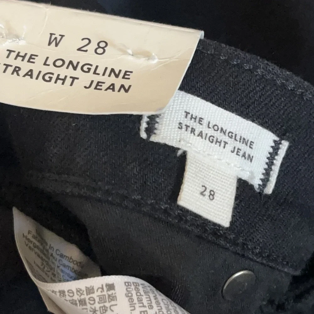 Madewell The Longline Straight Jeans Womens 28 Black Frost Magic Pockets NWT